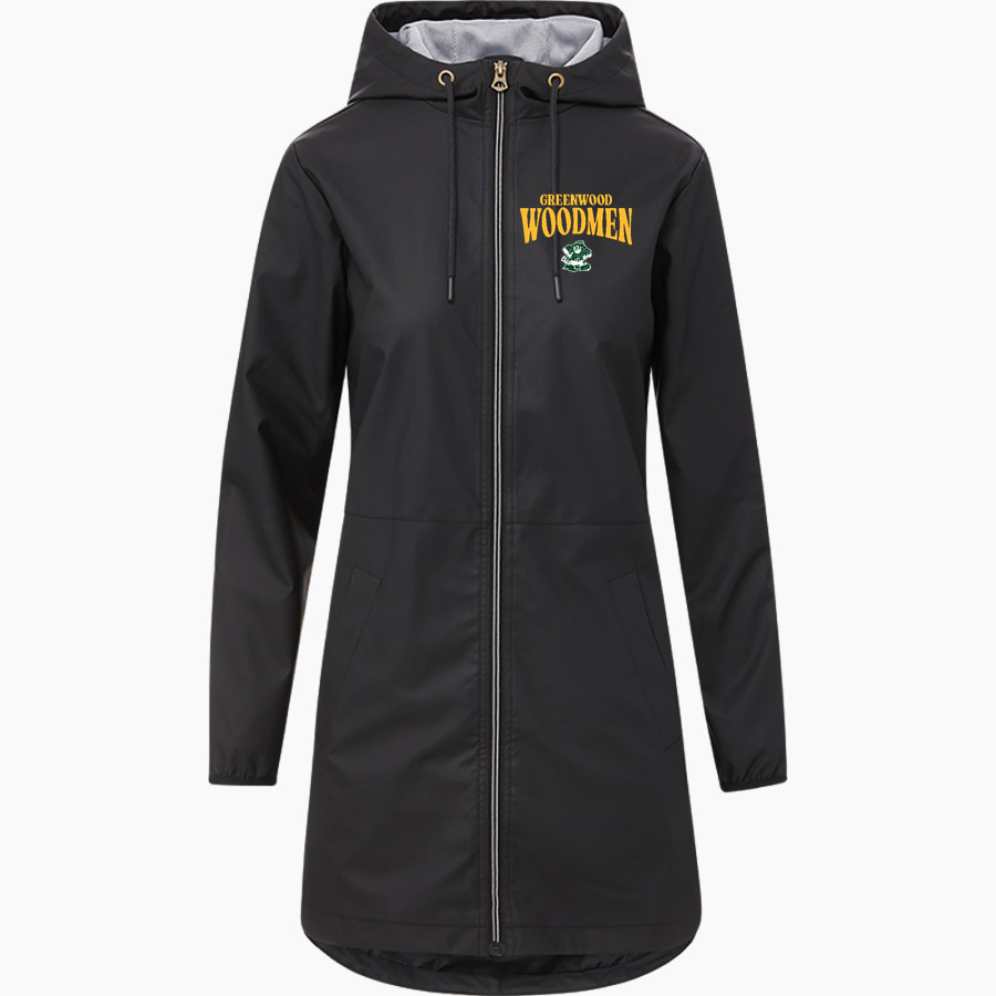 GREENWOOD COMMUNITY HIGH SCHOOL WOODMEN <span class="pdp-name-mascot">GREENWOOD WOODMEN</span> MV Sport Weatherproof Vintage Women's Rain Jacket