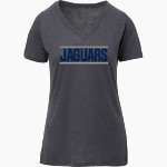 Emery Jaguars MV Sport Women's Vera Ringspun Slub V-Neck Tee Front Thumbnail