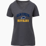 Elm Creek Buffaloes <span class="pdp-name-mascot">Elm Creek Buffaloes</span> MV Sport Women's Vera Ringspun Slub V-Neck Tee Front Thumbnail