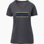 Pioneer Wildcats <span class="pdp-name-mascot">Pioneer Middle School Wildcats</span> MV Sport Women's Vera Ringspun Slub V-Neck Tee Front Thumbnail