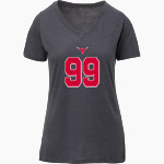 DOVER HIGH SCHOOL LONGHORNS MV Sport Women's Vera Ringspun Slub V-Neck Tee Front Thumbnail