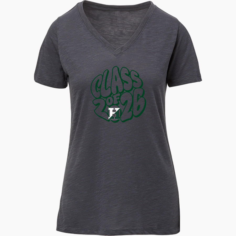 Hockaday School Online Store <span class="pdp-name-mascot">Hockaday</span> MV Sport Women's Vera Ringspun Slub V-Neck Tee