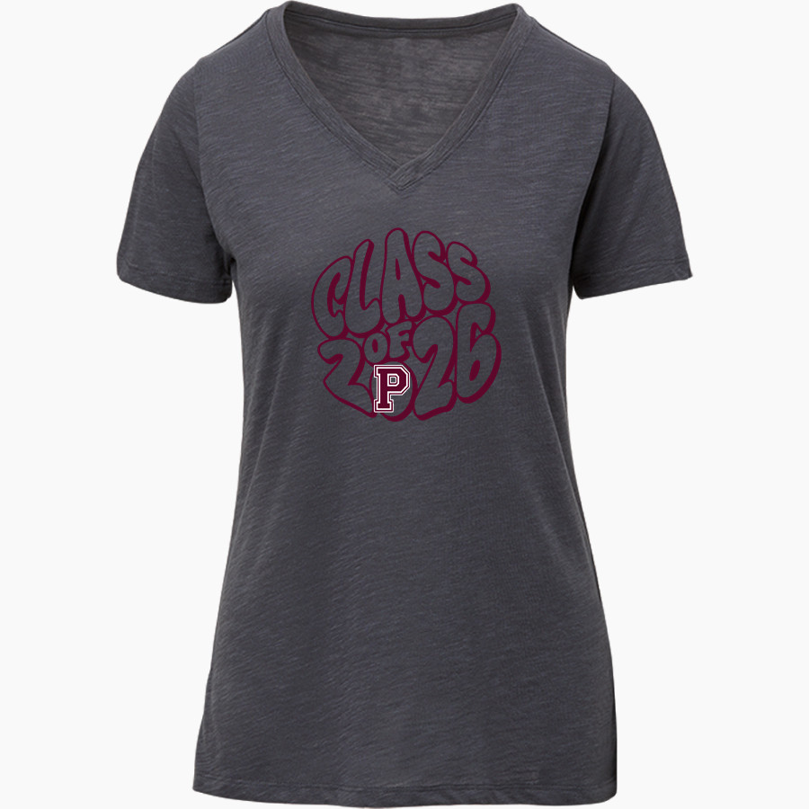 PERRY HIGH SCHOOL MAROONS <span class="pdp-name-mascot">PERRY MAROONS</span> MV Sport Women's Vera Ringspun Slub V-Neck Tee