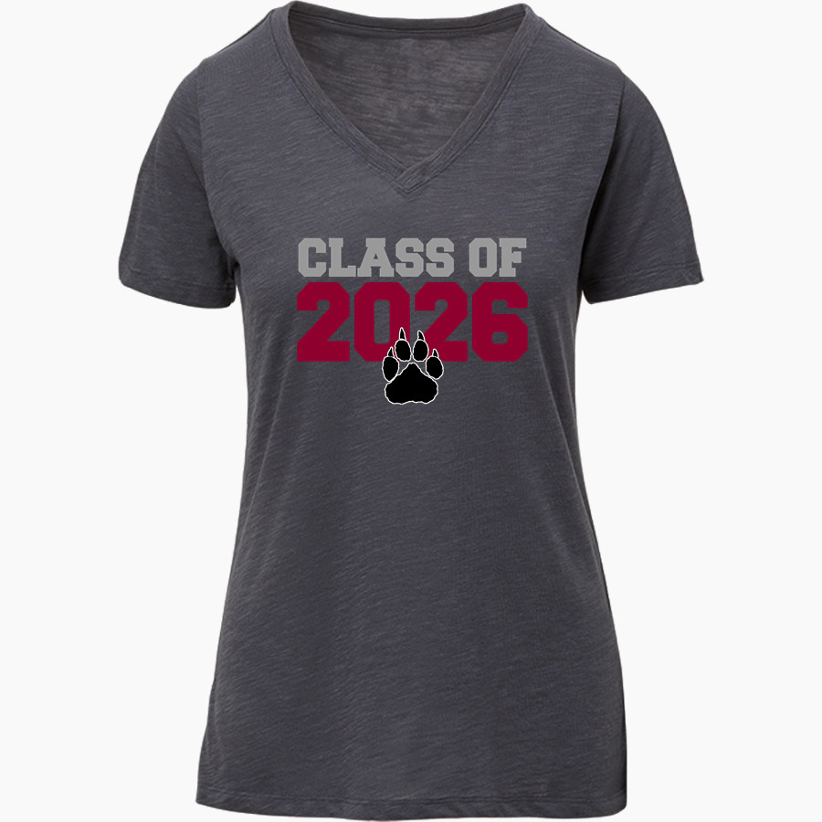 THE DERRYFIELD SCHOOL COUGARS <span class="pdp-name-mascot">THE DERRYFIELD COUGARS</span> MV Sport Women's Vera Ringspun Slub V-Neck Tee