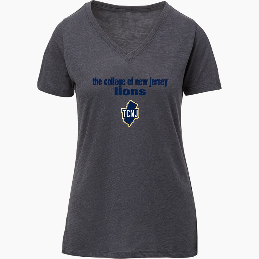 THE COLLEGE OF NEW JERSEY LIONS <span class="pdp-name-mascot">THE COLLEGE OF NEW JERSEY LIONS</span> MV Sport Women's Vera Ringspun Slub V-Neck Tee