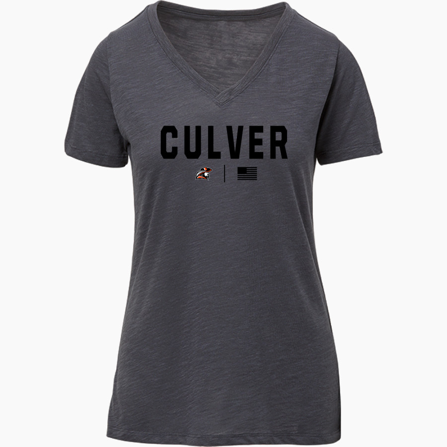 Culver Cavaliers <span class="pdp-name-mascot">Culver Community Schools - Cavaliers</span> MV Sport Women's Vera Ringspun Slub V-Neck Tee