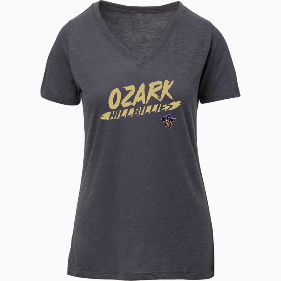 OZARK HIGH SCHOOL HILLBILLIES <span class="pdp-name-mascot">OZARK HILLBILLIES</span> MV Sport Women's Vera Ringspun Slub V-Neck Tee