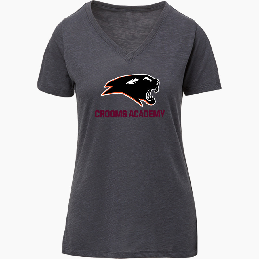 CROOMS ACADEMY PANTHERS <span class="pdp-name-mascot">CROOMS ACADEMY PANTHERS</span> MV Sport Women's Vera Ringspun Slub V-Neck Tee