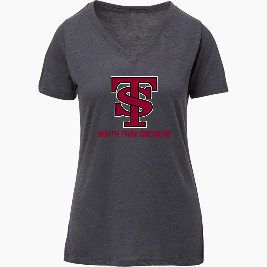 South Troy Dodgers Dodgers <span class="pdp-name-mascot">South Troy Dodgers</span> MV Sport Women's Vera Ringspun Slub V-Neck Tee