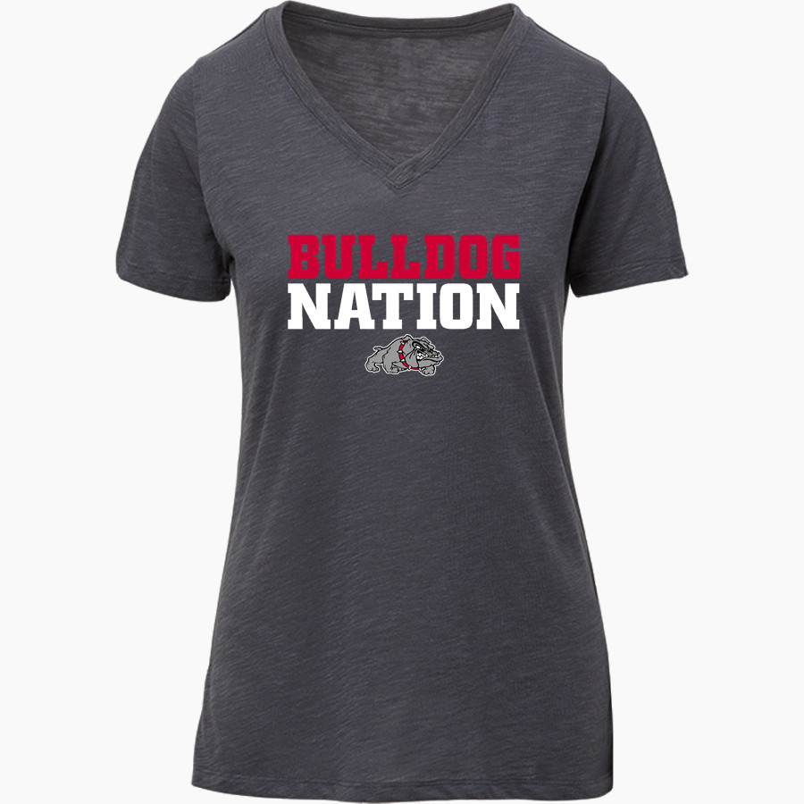 Boscobel Bulldogs MV Sport Women's Vera Ringspun Slub V-Neck Tee