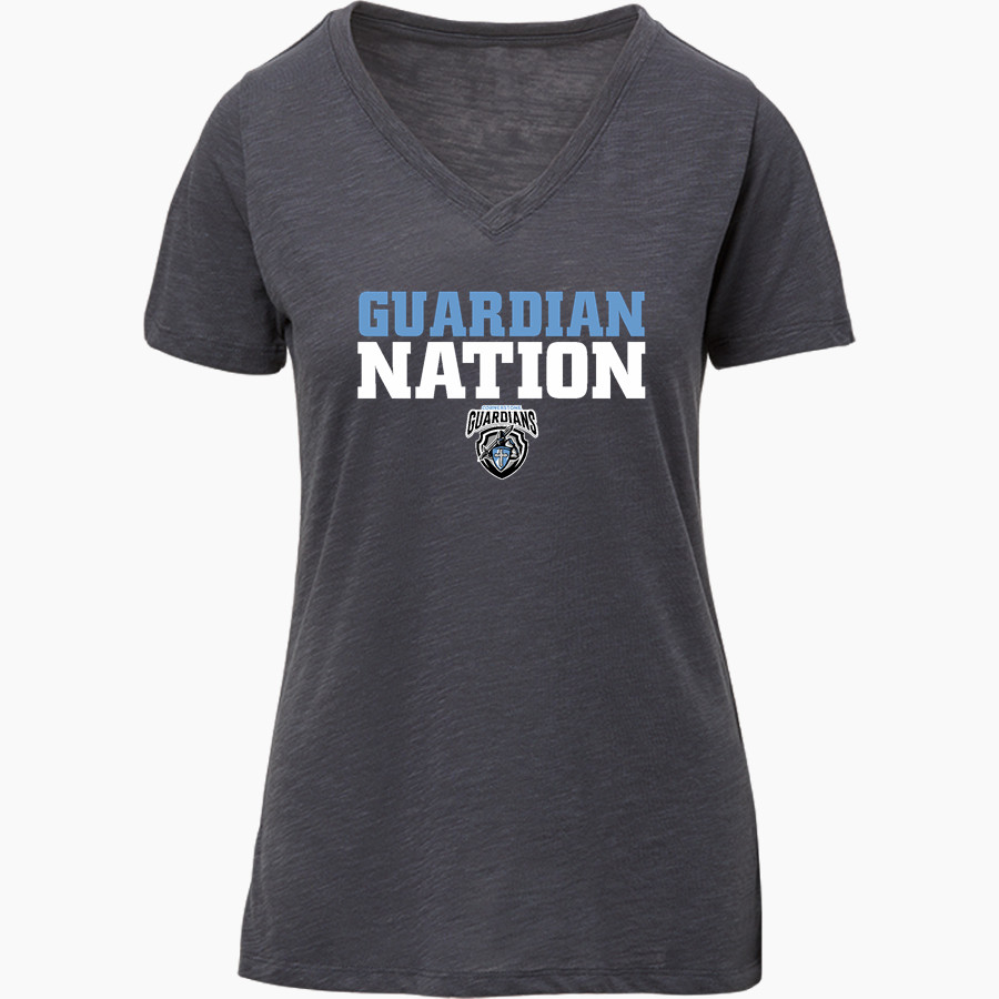 Cornerstone Lutheran Guardians <span class="pdp-name-mascot">Cornerstone Lutheran Guardians</span> MV Sport Women's Vera Ringspun Slub V-Neck Tee