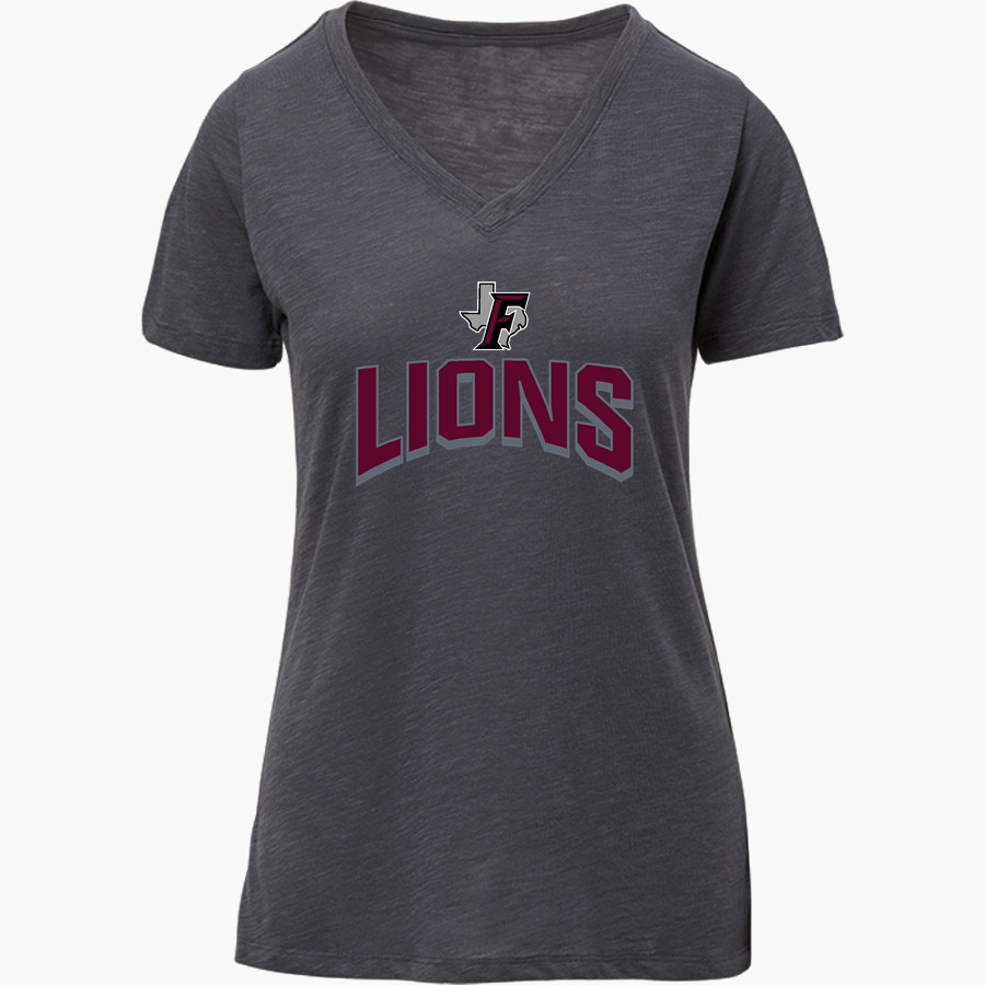 FAYETTEVILLE HIGH SCHOOL LIONS <span class="pdp-name-mascot">FAYETTEVILLE LIONS</span> MV Sport Women's Vera Ringspun Slub V-Neck Tee