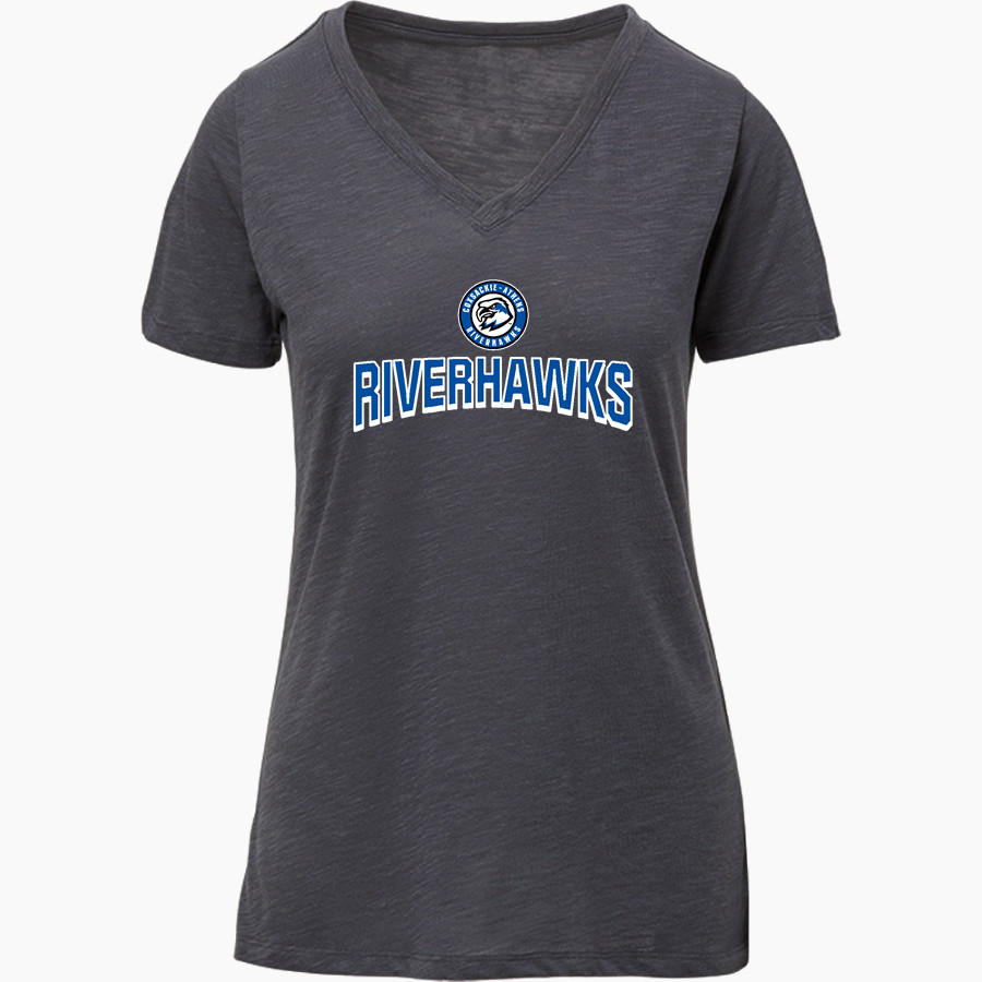 Coxsackie-Athens High School Riverhawks official sideline store <span class="pdp-name-mascot">Coxsackie-Athens Riverhawks</span> MV Sport Women's Vera Ringspun Slub V-Neck Tee