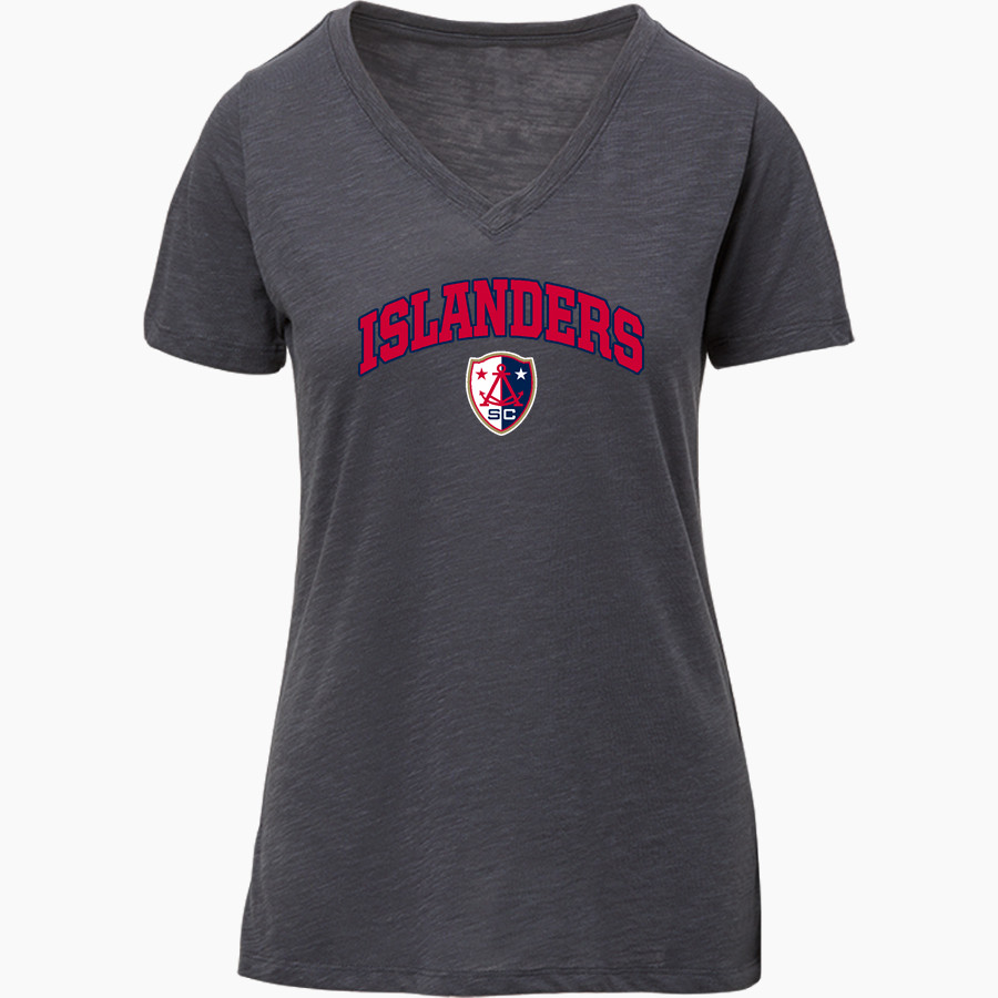 Alameda Soccer Club Islanders <span class="pdp-name-mascot">Alameda Soccer Club Islanders</span> MV Sport Women's Vera Ringspun Slub V-Neck Tee