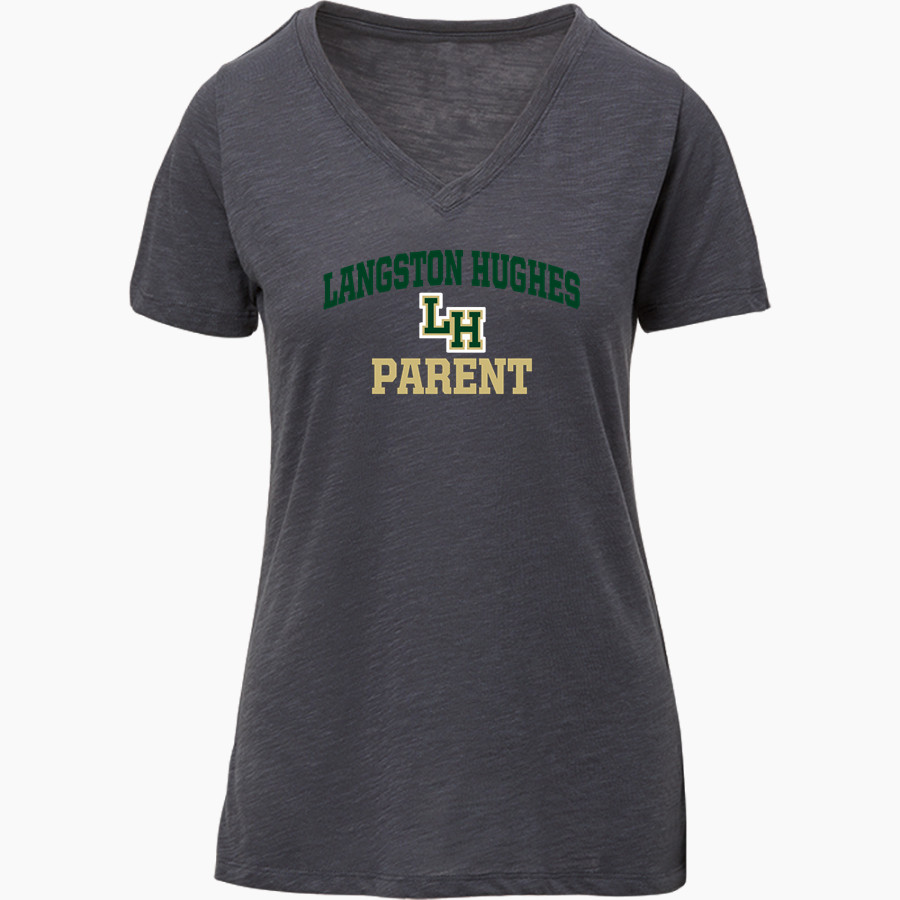 Langston Hughes Panthers <span class="pdp-name-mascot">Langston Hughes High School</span> MV Sport Women's Vera Ringspun Slub V-Neck Tee