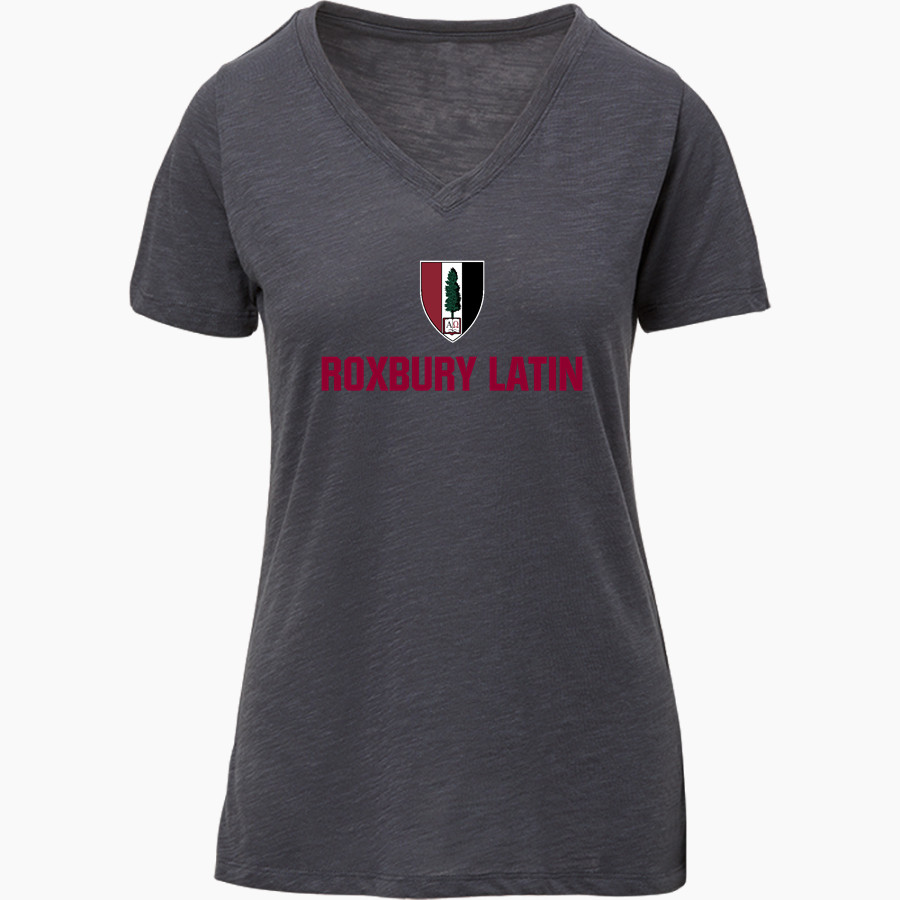 Roxbury Latin <span class="pdp-name-mascot">Roxbury Latin Foxes</span> MV Sport Women's Vera Ringspun Slub V-Neck Tee