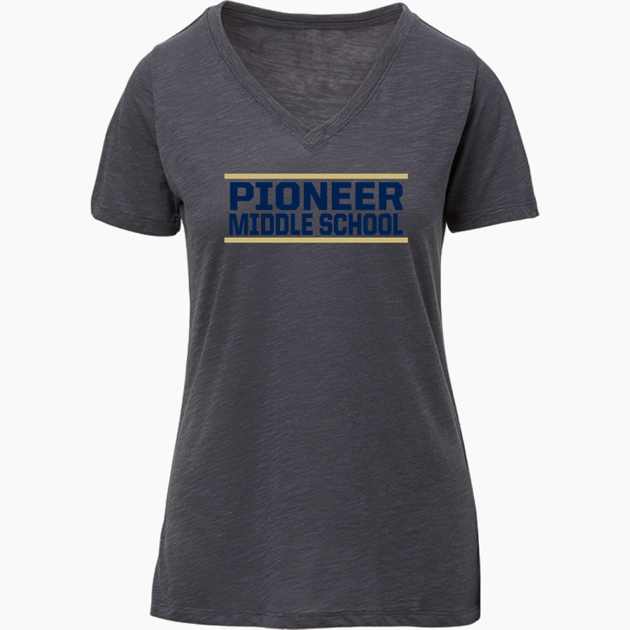 Pioneer Wildcats <span class="pdp-name-mascot">Pioneer Middle School Wildcats</span> MV Sport Women's Vera Ringspun Slub V-Neck Tee