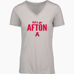 Afton Crimson Knights <span class="pdp-name-mascot">Afton Central High School Crimson Knights</span> MV Sport Women's Vera Ringspun Slub V-Neck Tee Front Thumbnail
