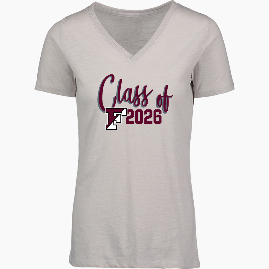 FREEPORT HIGH SCHOOL FALCONS <span class="pdp-name-mascot">FREEPORT FALCONS</span> MV Sport Women's Vera Ringspun Slub V-Neck Tee
