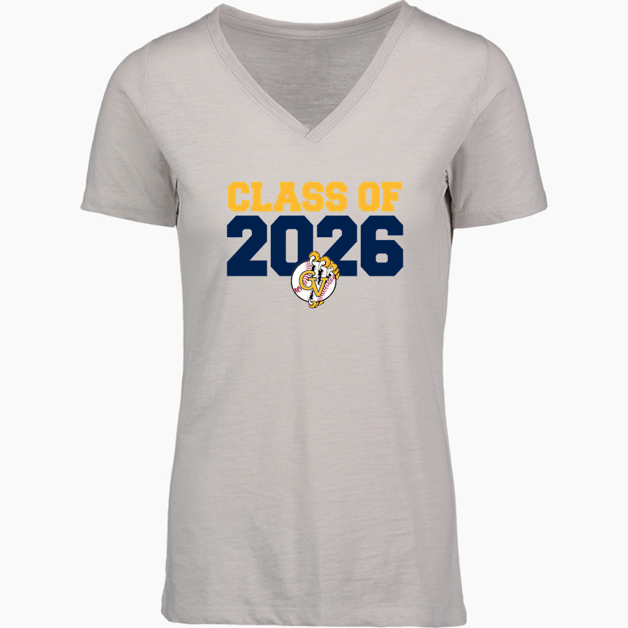 Grand Valley Baseball Llc Raptors <span class="pdp-name-mascot">Grand Valley Baseball Llc Raptors</span> MV Sport Women's Vera Ringspun Slub V-Neck Tee
