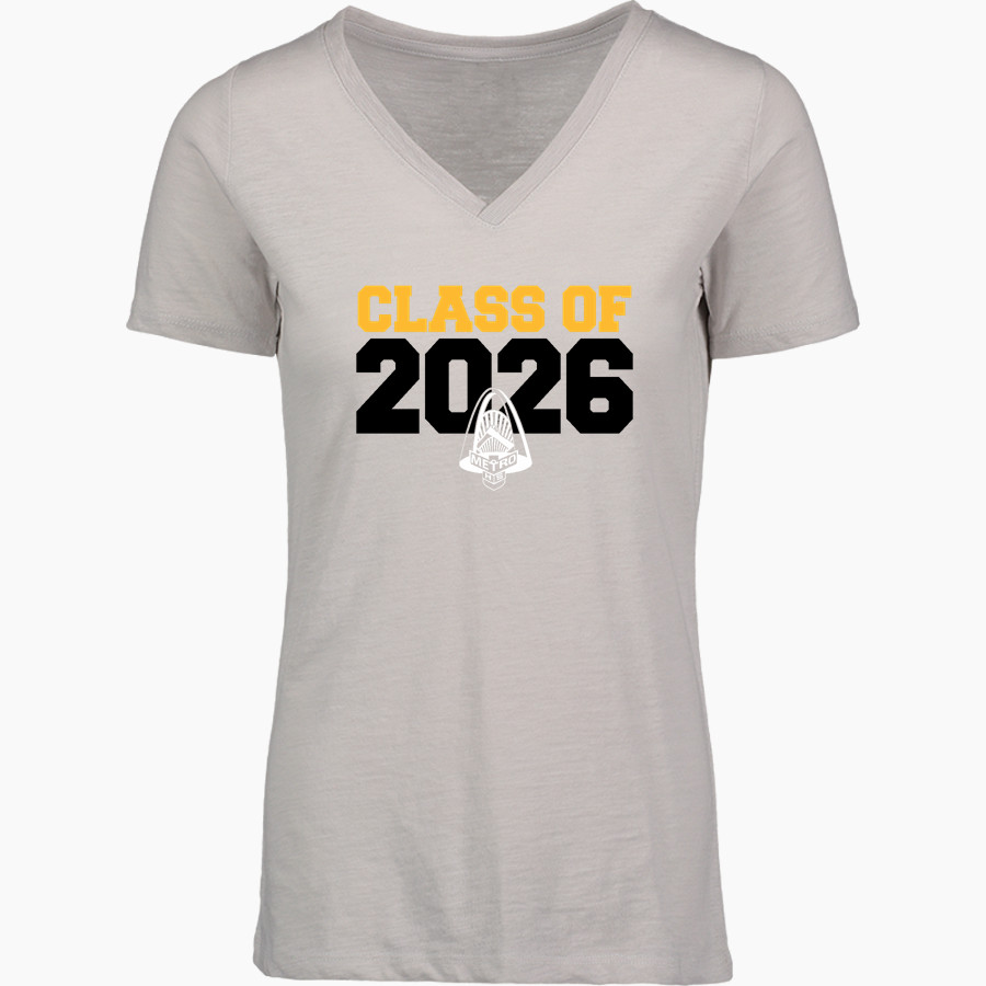 METRO ACADEMIC & CLASSICAL HIGH SCHOOL Online Store <span class="pdp-name-mascot">METRO ACADEMY & CLASSICAL METRO PANTHERS</span> MV Sport Women's Vera Ringspun Slub V-Neck Tee