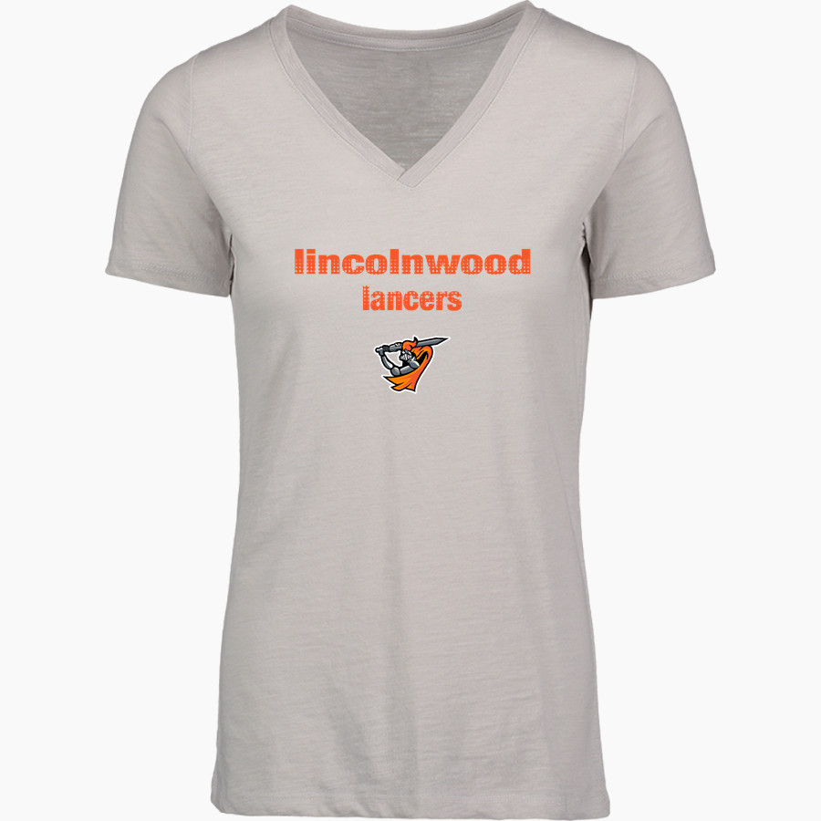 LINCOLNWOOD HIGH SCHOOL LANCERS MV Sport Women's Vera Ringspun Slub V-Neck Tee