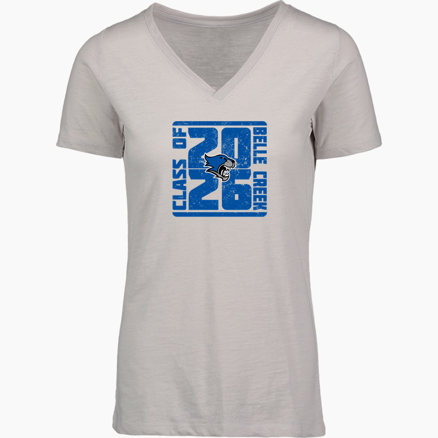 Belle Creek Wildcats <span class="pdp-name-mascot">Belle Creek Charter School Wildcats</span> MV Sport Women's Vera Ringspun Slub V-Neck Tee