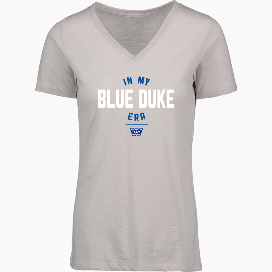 Whitefish Bay Blue Dukes MV Sport Women's Vera Ringspun Slub V-Neck Tee
