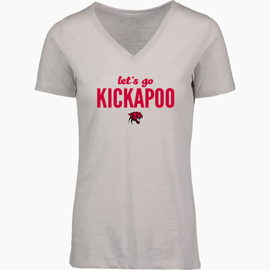 KICKAPOO HIGH SCHOOL PANTHERS <span class="pdp-name-mascot">KICKAPOO AREA PANTHERS</span> MV Sport Women's Vera Ringspun Slub V-Neck Tee