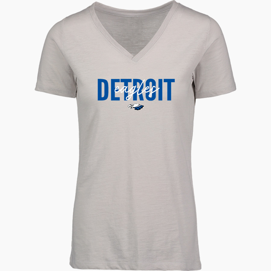 DETROIT HIGH SCHOOL EAGLES <span class="pdp-name-mascot">DETROIT EAGLES</span> MV Sport Women's Vera Ringspun Slub V-Neck Tee