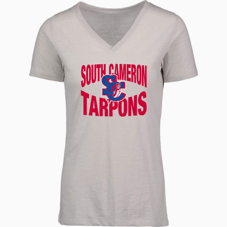 SOUTH CAMERON HIGH SCHOOL TARPONS MV Sport Women's Vera Ringspun Slub V-Neck Tee