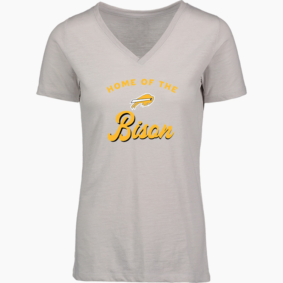 BEACHWOOD HIGH SCHOOL BISON <span class="pdp-name-mascot">BEACHWOOD BISON</span> MV Sport Women's Vera Ringspun Slub V-Neck Tee