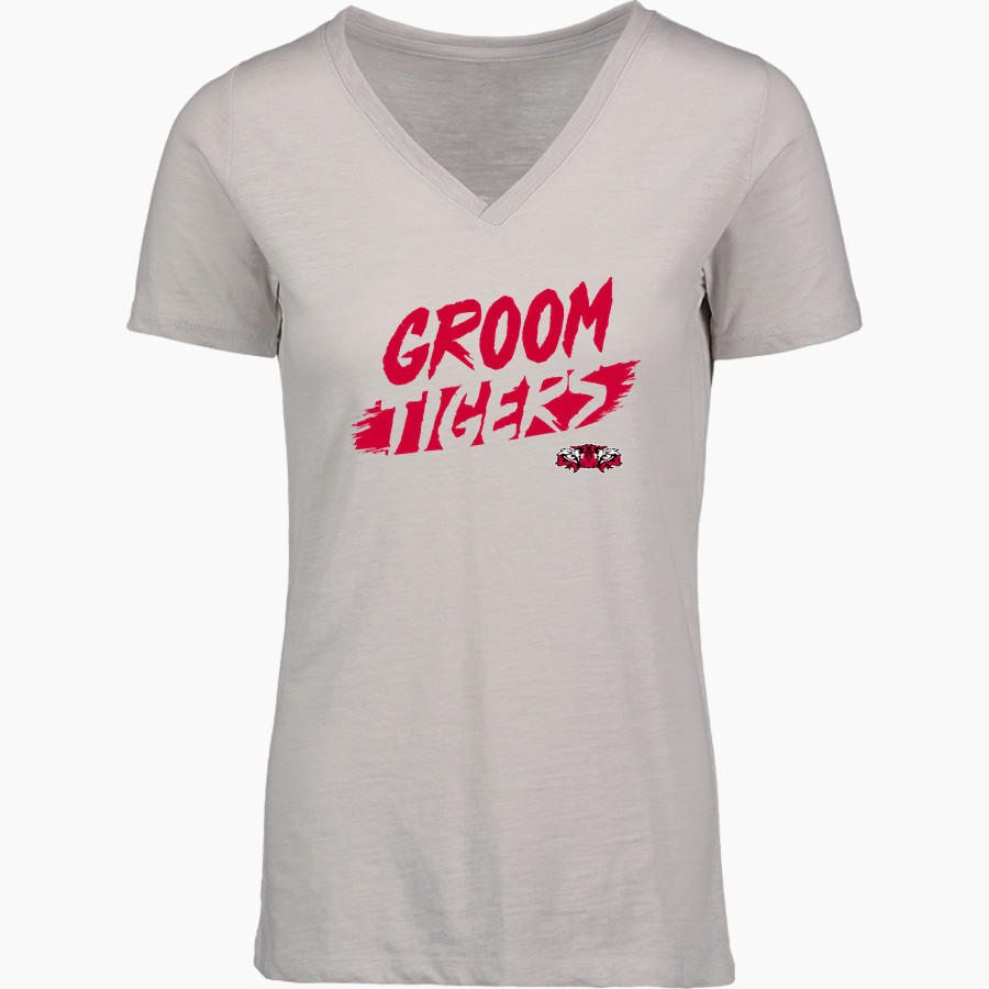 GROOM HIGH SCHOOL TIGERS <span class="pdp-name-mascot">GROOM TIGERS</span> MV Sport Women's Vera Ringspun Slub V-Neck Tee