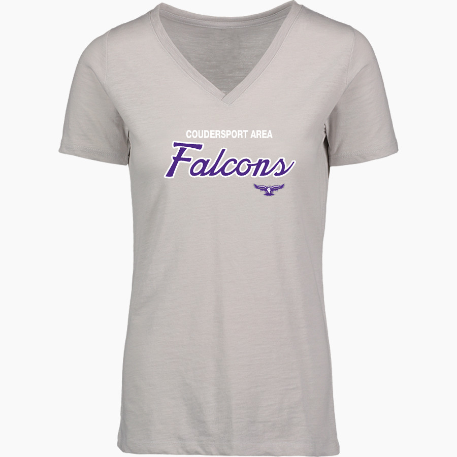 Coudersport Area Falcons <span class="pdp-name-mascot">Coudersport Area High School Falcons</span> MV Sport Women's Vera Ringspun Slub V-Neck Tee