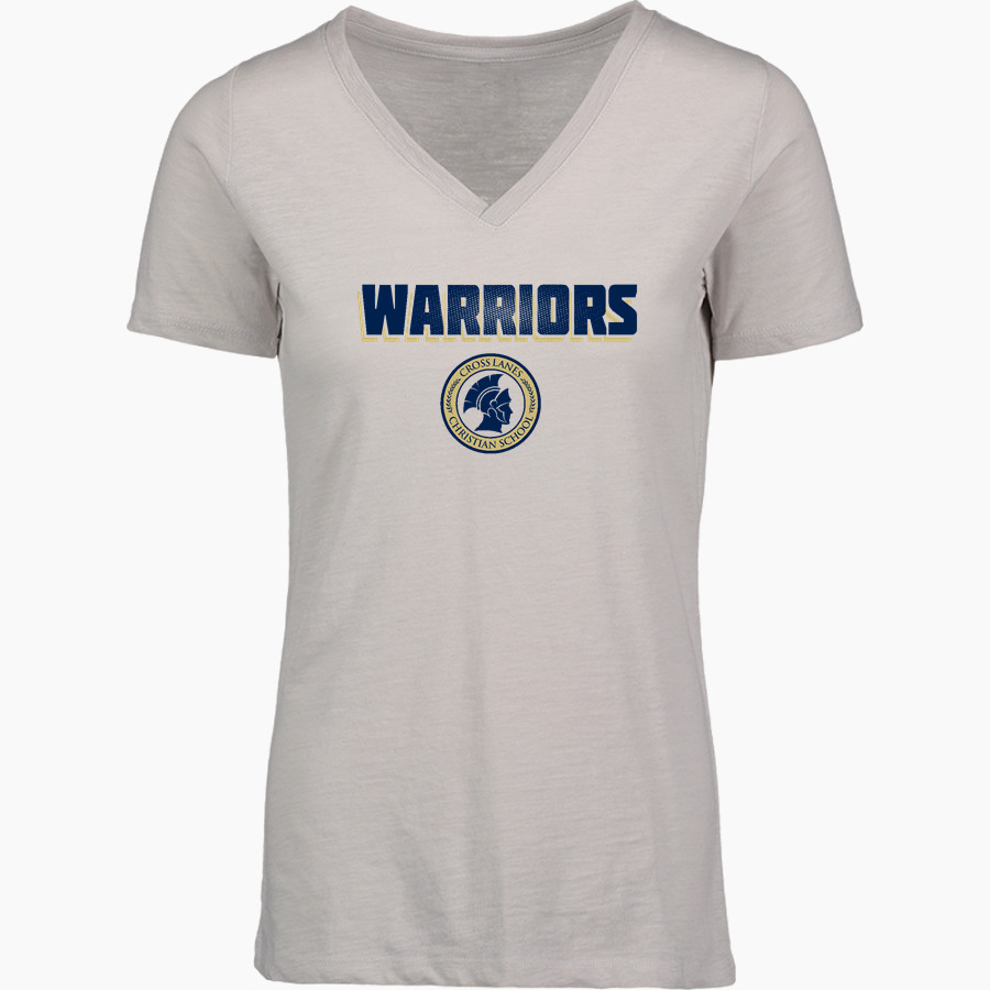 Cross Lanes Christian Warriors <span class="pdp-name-mascot">Cross Lanes Christian Warriors</span> MV Sport Women's Vera Ringspun Slub V-Neck Tee