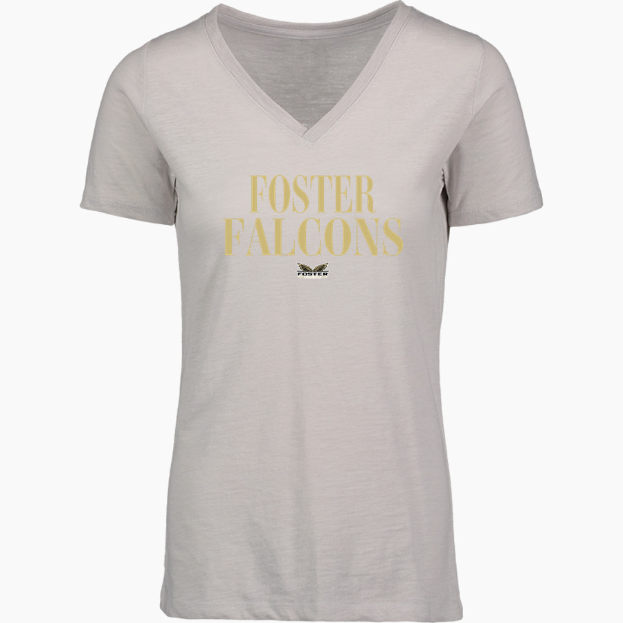 FOSTER HIGH SCHOOL FALCONS <span class="pdp-name-mascot">FOSTER FALCONS</span> MV Sport Women's Vera Ringspun Slub V-Neck Tee