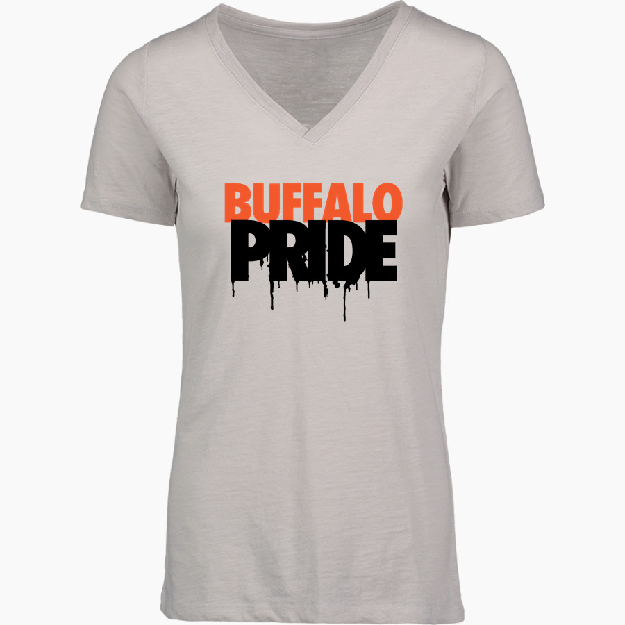 ONAGA HIGH SCHOOL BUFFALOES <span class="pdp-name-mascot">ONAGA BUFFALOES</span> MV Sport Women's Vera Ringspun Slub V-Neck Tee