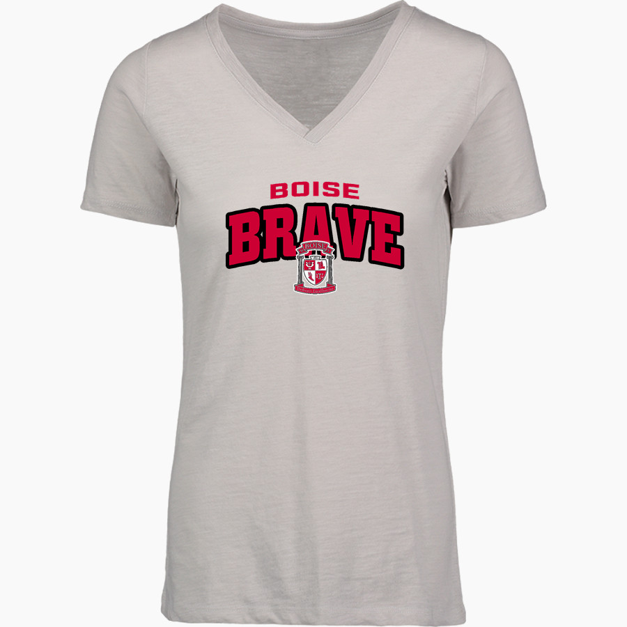 BOISE HIGH SCHOOL ONLINE STORE <span class="pdp-name-mascot">BOISE BRAVES</span> MV Sport Women's Vera Ringspun Slub V-Neck Tee