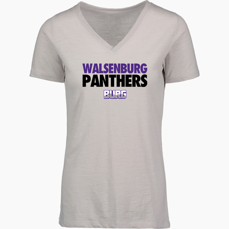 Walsenburg JR SR High School PANTHERS MV Sport Women's Vera Ringspun Slub V-Neck Tee