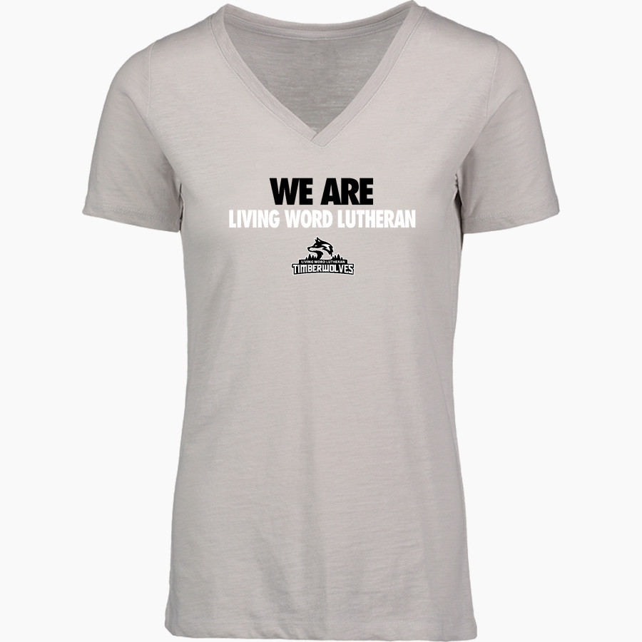 LIVING WORD LUTHERAN HIGH SCHOOL TIMBERWOLVES MV Sport Women's Vera Ringspun Slub V-Neck Tee