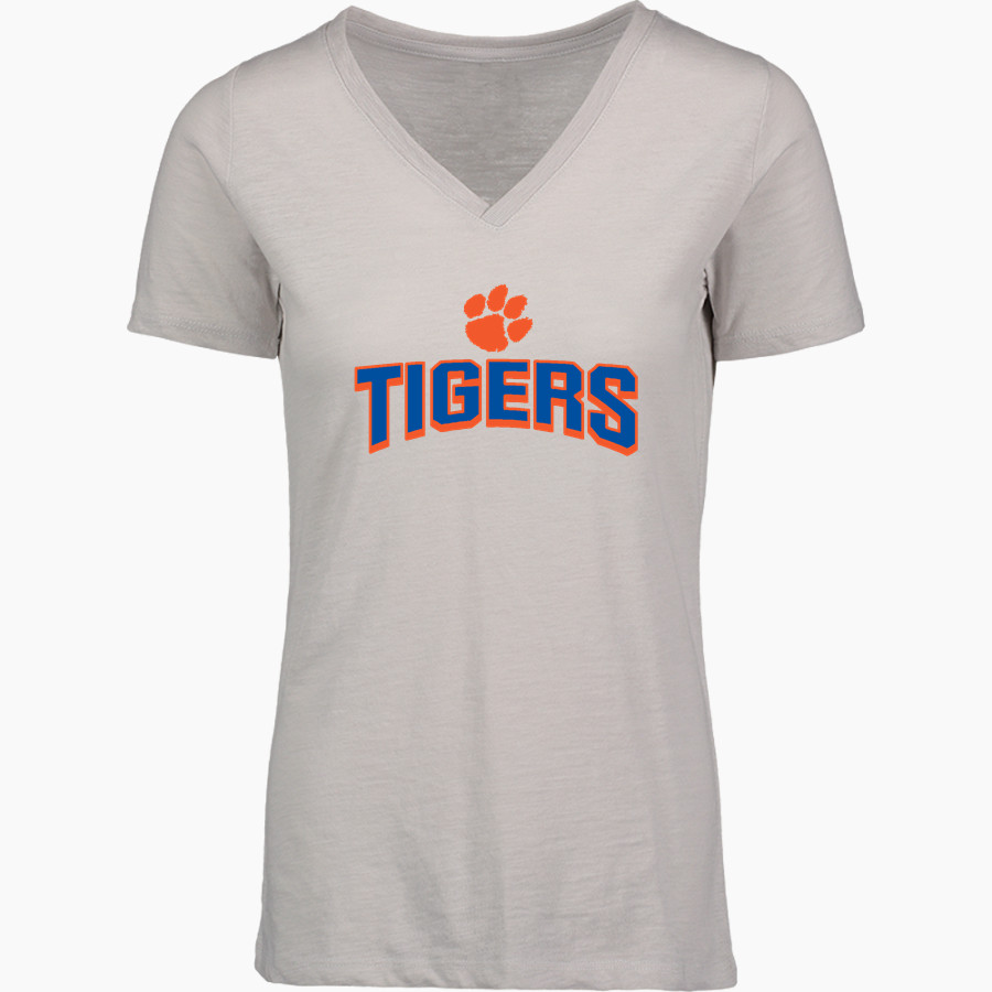 Mullins Tigers <span class="pdp-name-mascot">Mullins Tigers</span> MV Sport Women's Vera Ringspun Slub V-Neck Tee