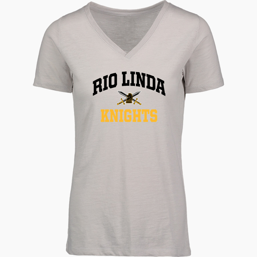 RIO LINDA HIGH SCHOOL KNIGHTS MV Sport Women's Vera Ringspun Slub V-Neck Tee