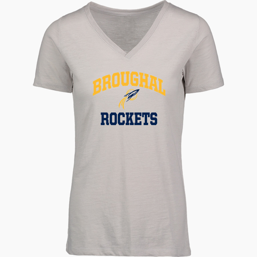 Broughal Rockets <span class="pdp-name-mascot">Broughal Rockets</span> MV Sport Women's Vera Ringspun Slub V-Neck Tee