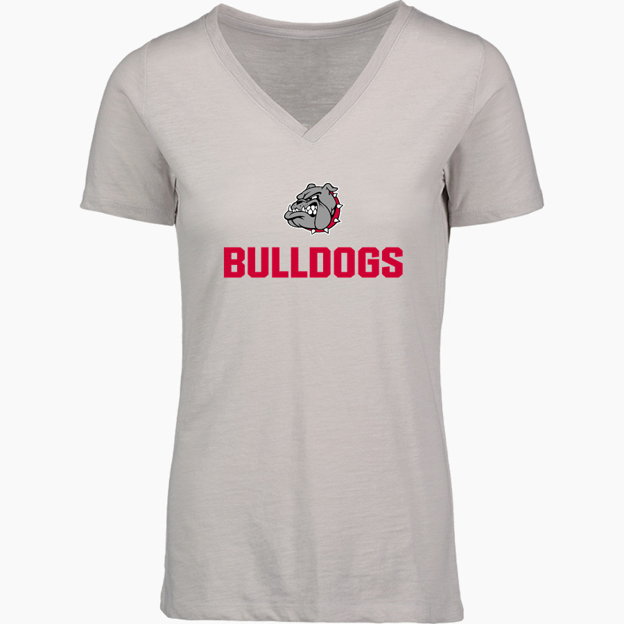 Boiling Springs Middle School bulldogs offical sideline store MV Sport Women's Vera Ringspun Slub V-Neck Tee
