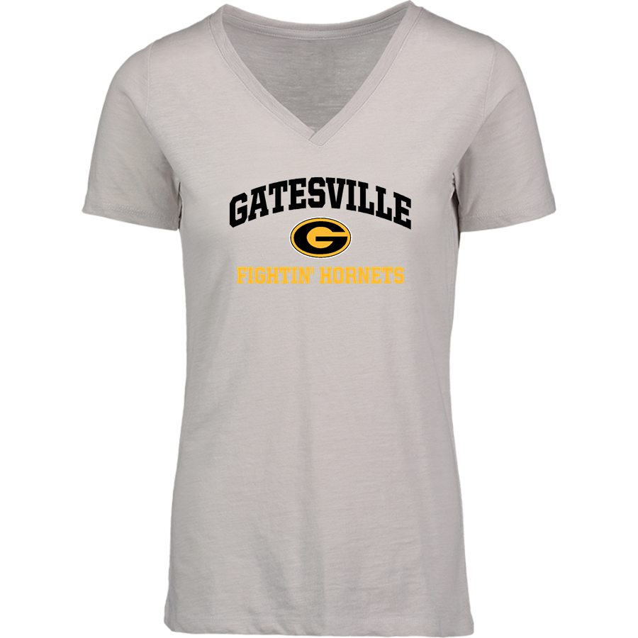 GATESVILLE ISD Sideline Store <span class="pdp-name-mascot">GATESVILLE FIGHTIN' HORNETS</span> MV Sport Women's Vera Ringspun Slub V-Neck Tee