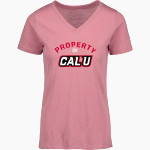 California University of Pennsylvania MV Sport Women's Vera Ringspun Slub V-Neck Tee Front Thumbnail