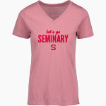 Seminary Cardinals <span class="pdp-name-mascot">Seminary Cardinals</span> MV Sport Women's Vera Ringspun Slub V-Neck Tee Front Thumbnail
