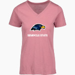 Seminole State College Raiders <span class="pdp-name-mascot">Seminole State Raiders</span> MV Sport Women's Vera Ringspun Slub V-Neck Tee Front Thumbnail