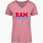 West Valley Rams Online Store <span class="pdp-name-mascot">West Valley Rams</span> MV Sport Women's Vera Ringspun Slub V-Neck Tee Front Thumbnail