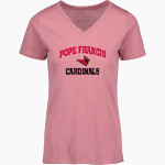 Pope Francis Cardinals <span class="pdp-name-mascot">Pope Francis Cardinals</span> MV Sport Women's Vera Ringspun Slub V-Neck Tee Front Thumbnail